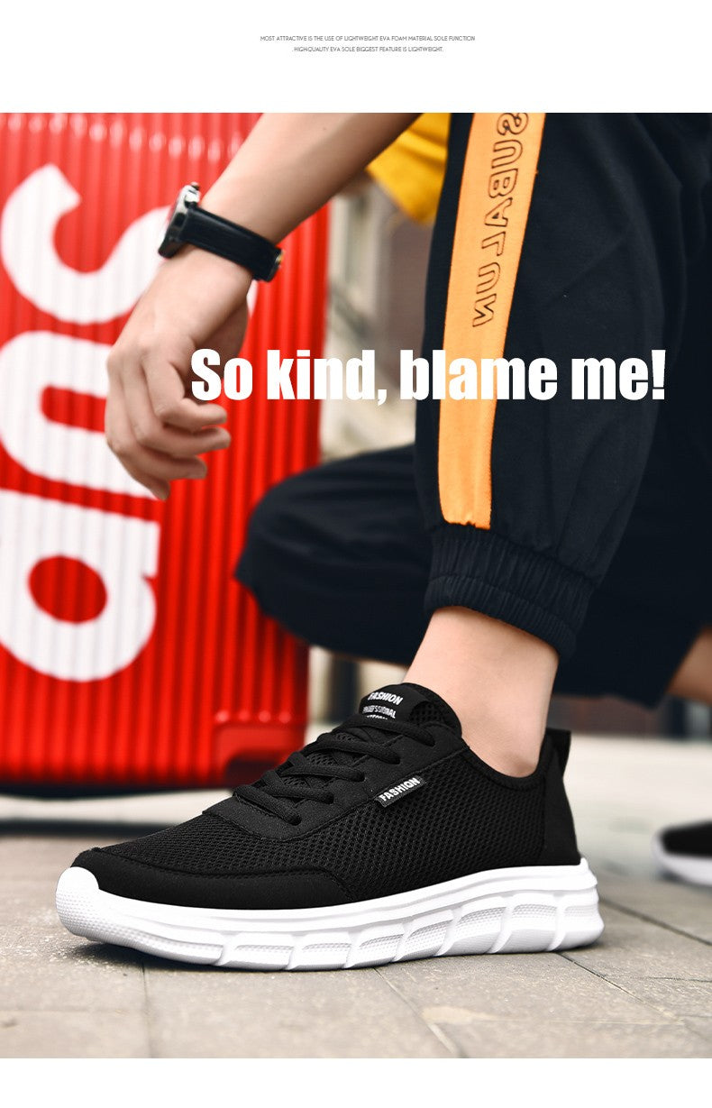 Tênis casuais masculinos respiráveis e leve