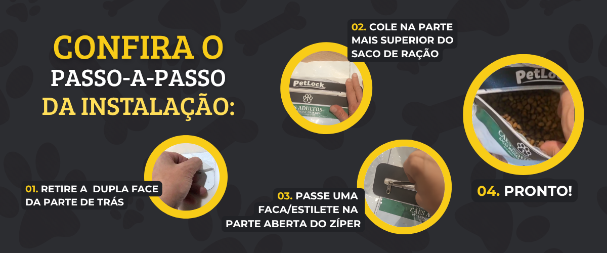 ZipPet™ - Zíper para Saco de Ração +10Kg