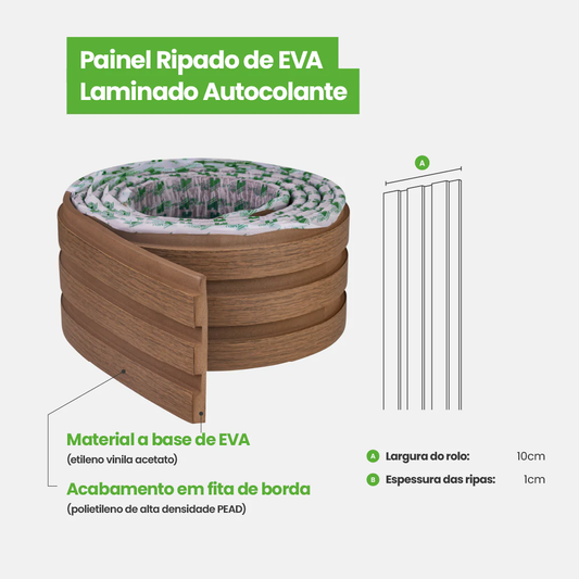 Painel Ripado EVA Laminado Autocolante