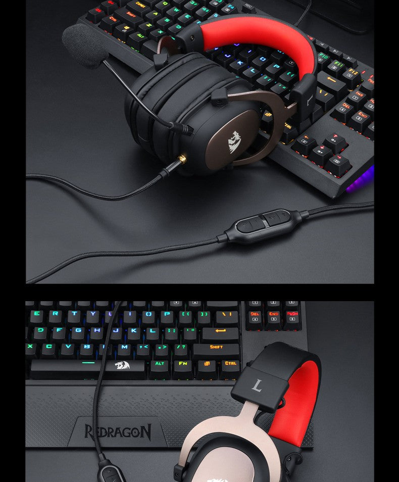 Redragon H510 Zeus fone de ouvido com fio para jogos 7.1 para PC / PS4 e Xbox On