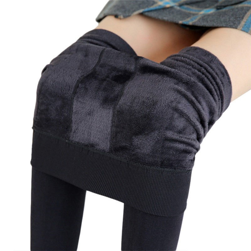 Leggings feminina de inverso - veludo monocromático cintura alta