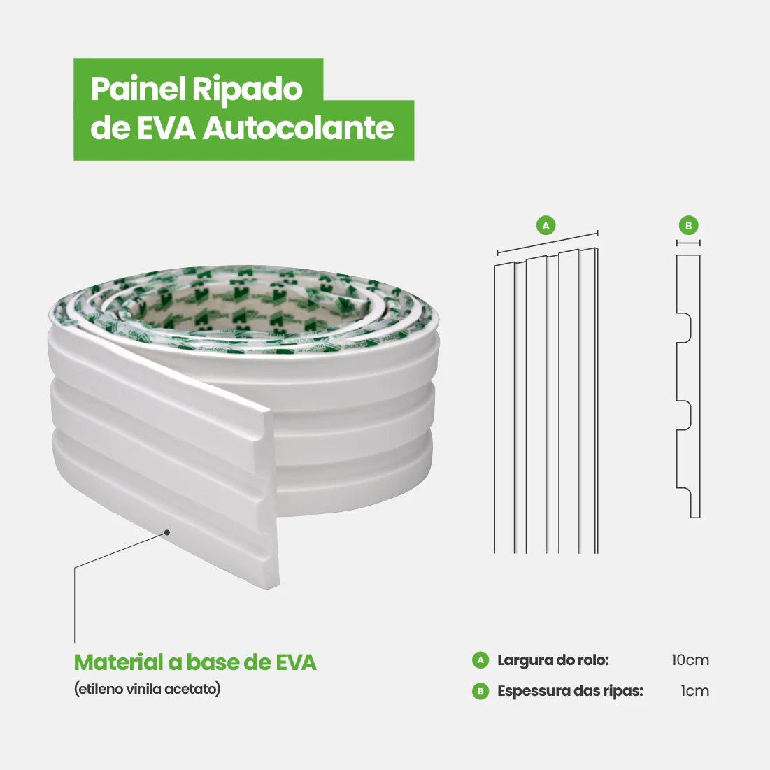 Painel Ripado EVA Laminado Autocolante