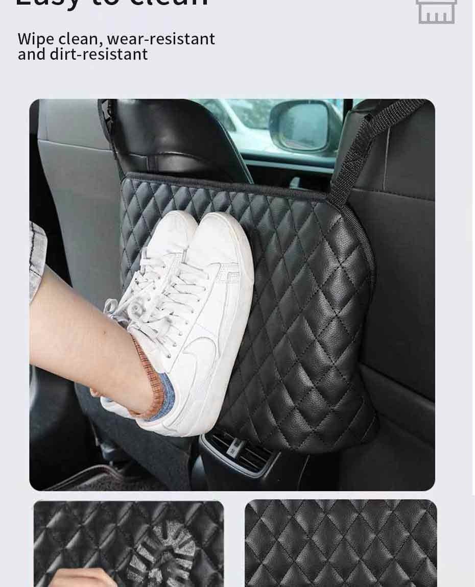 Suporte de bolsa para carro de couro