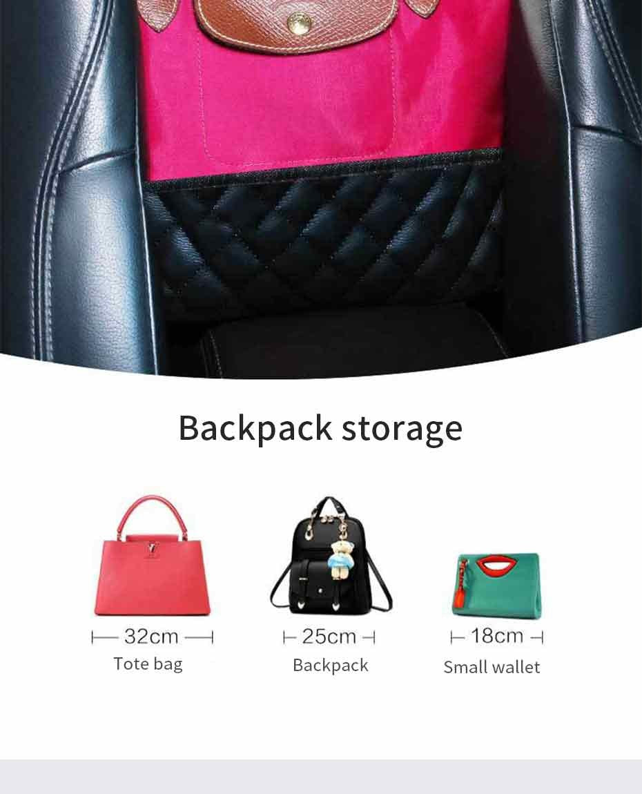 Suporte de bolsa para carro de couro
