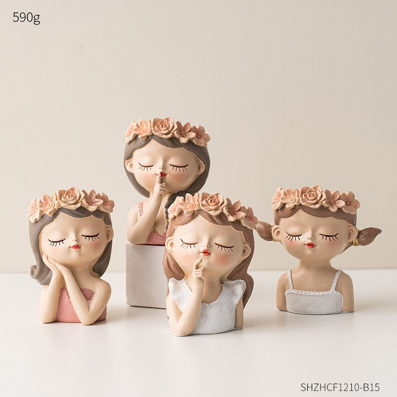 Lindo Vaso para Suculentas em Formato de Rosto de Fada