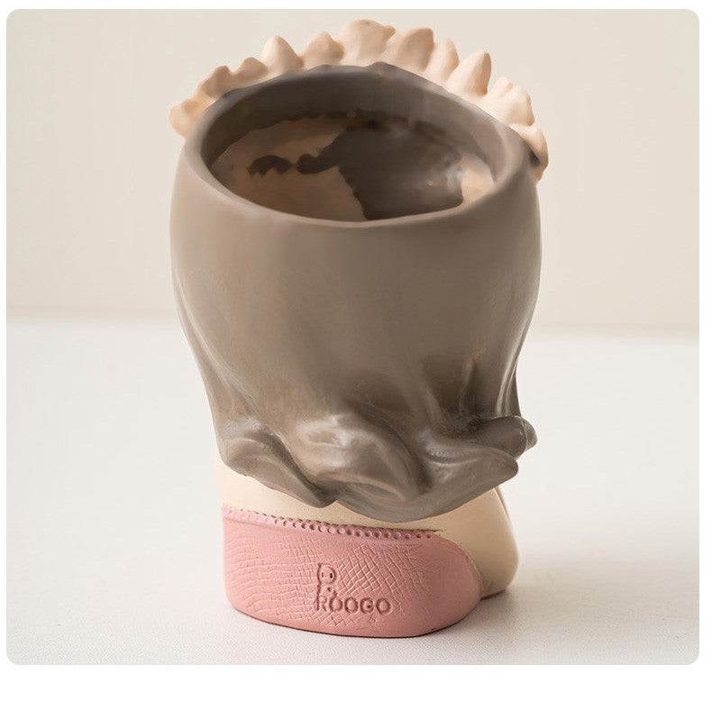 Lindo Vaso para Suculentas em Formato de Rosto de Fada