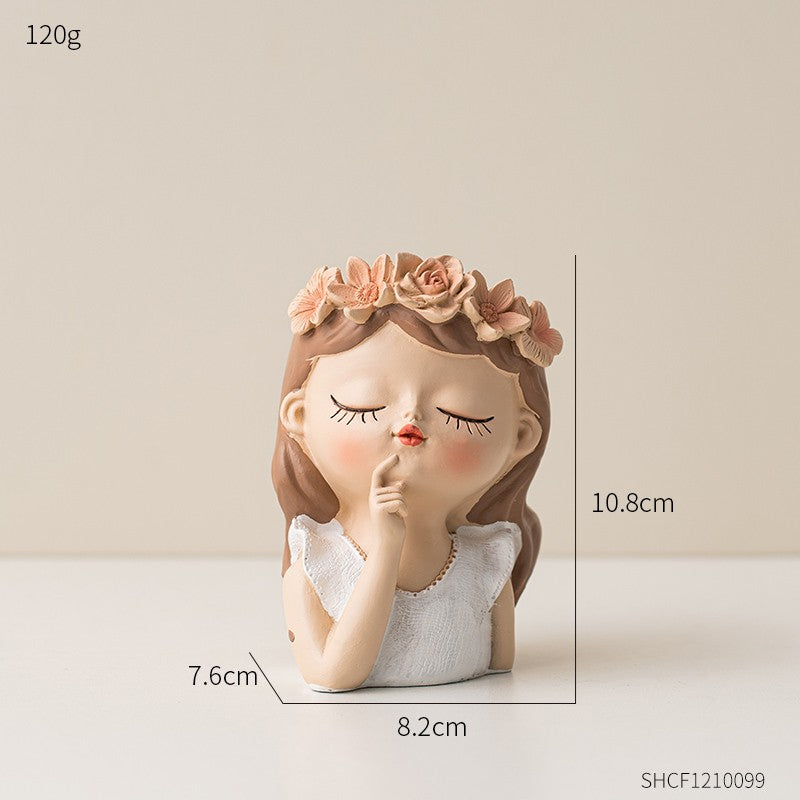 Lindo Vaso para Suculentas em Formato de Rosto de Fada