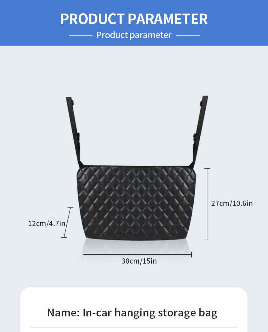 Suporte de bolsa para carro de couro