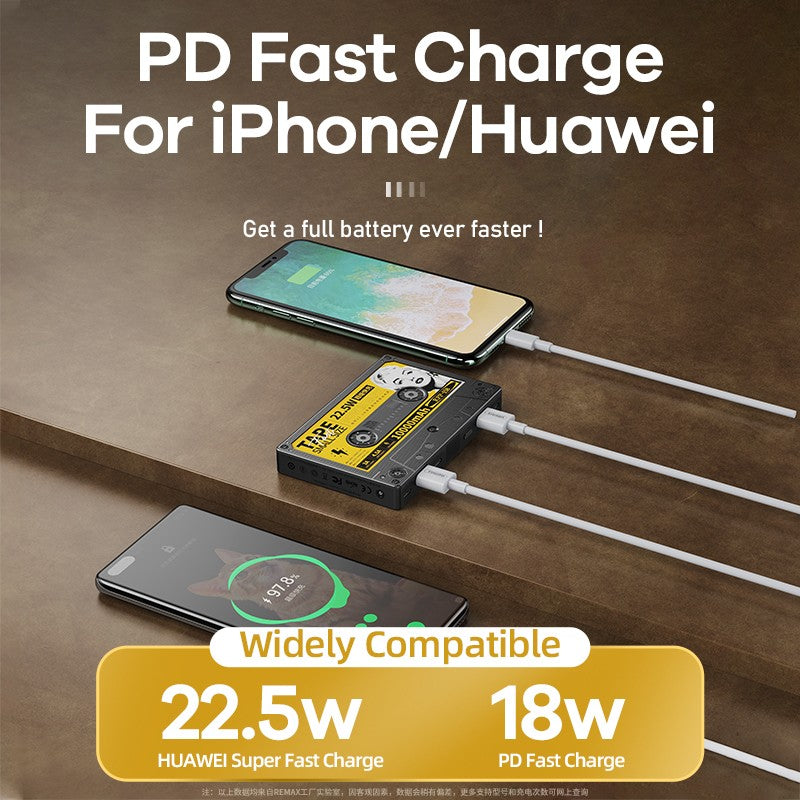 Powerbank Retro 10000mah carregamento super rápido 22,5w