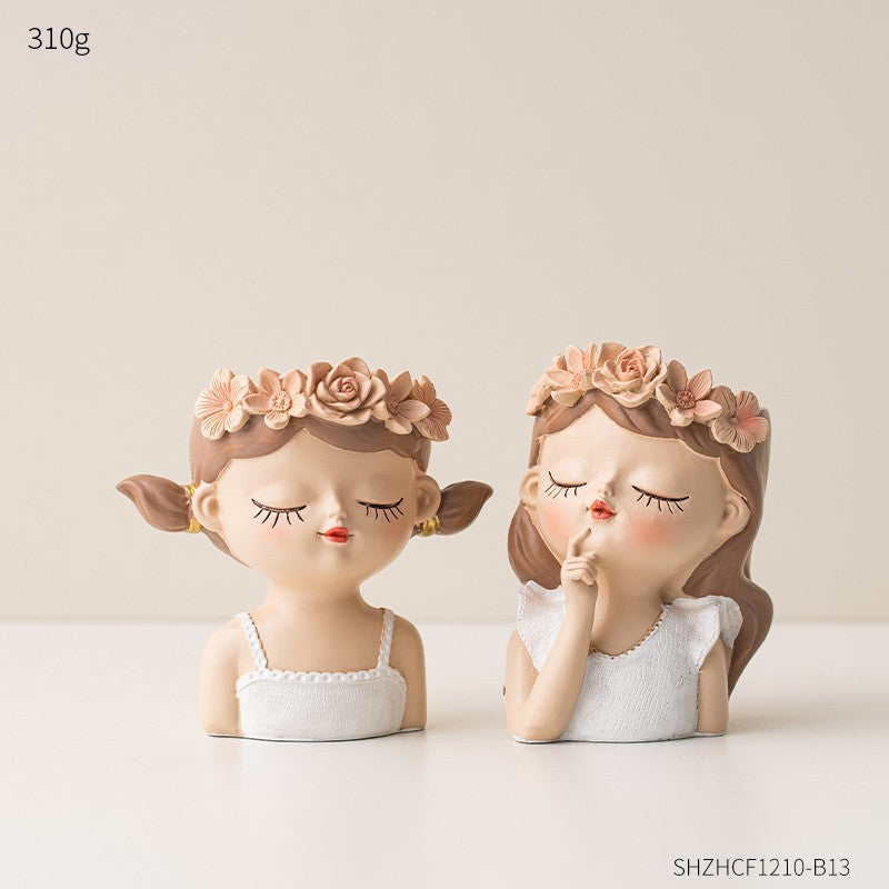 Lindo Vaso para Suculentas em Formato de Rosto de Fada