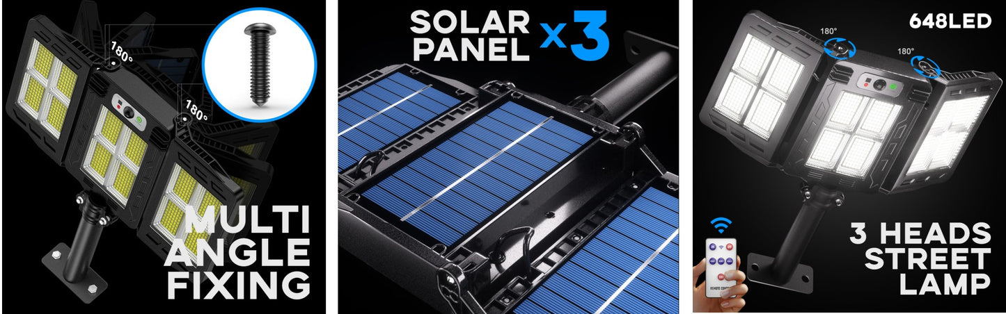 LED Solar para Área Externa 500 watts a prova D'água