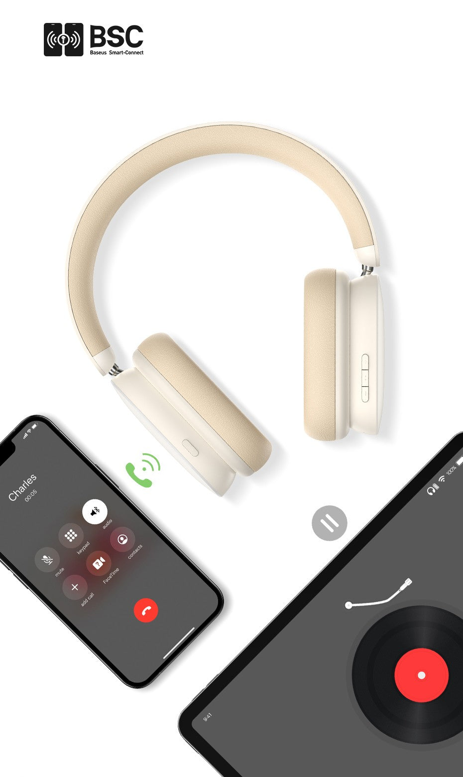 Fone de Ouvido sem fio 5.2 Baseus h1 bluetooth, 40db cancelamento de ruído ativ