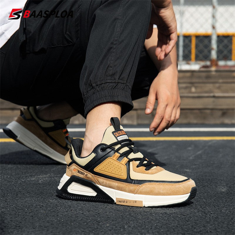 Tênis Baasploa Masculino 2023 Casual Designer Couro Leve