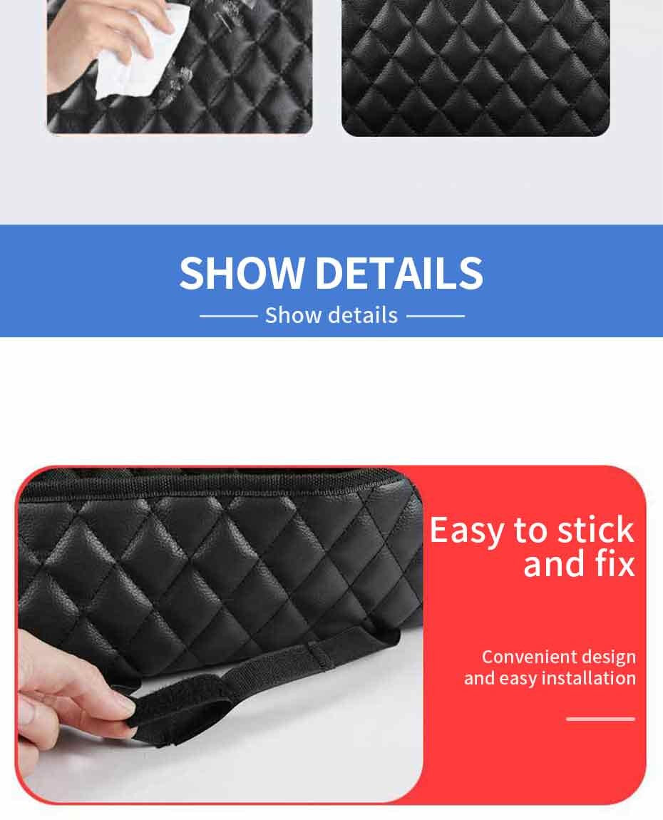 Suporte de bolsa para carro de couro