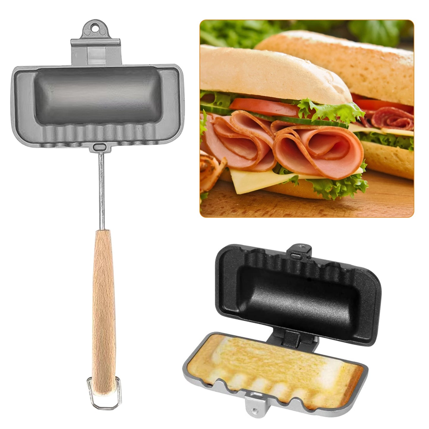 Sanduíche dupla face antiaderente para cozinha