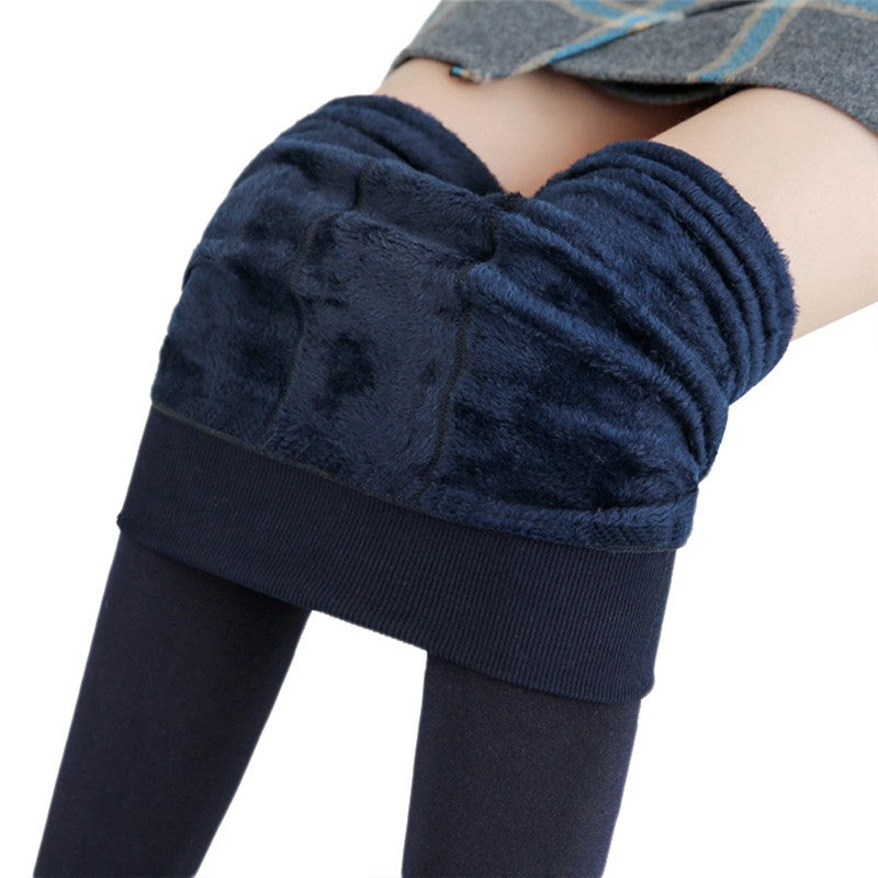 Leggings feminina de inverso - veludo monocromático cintura alta