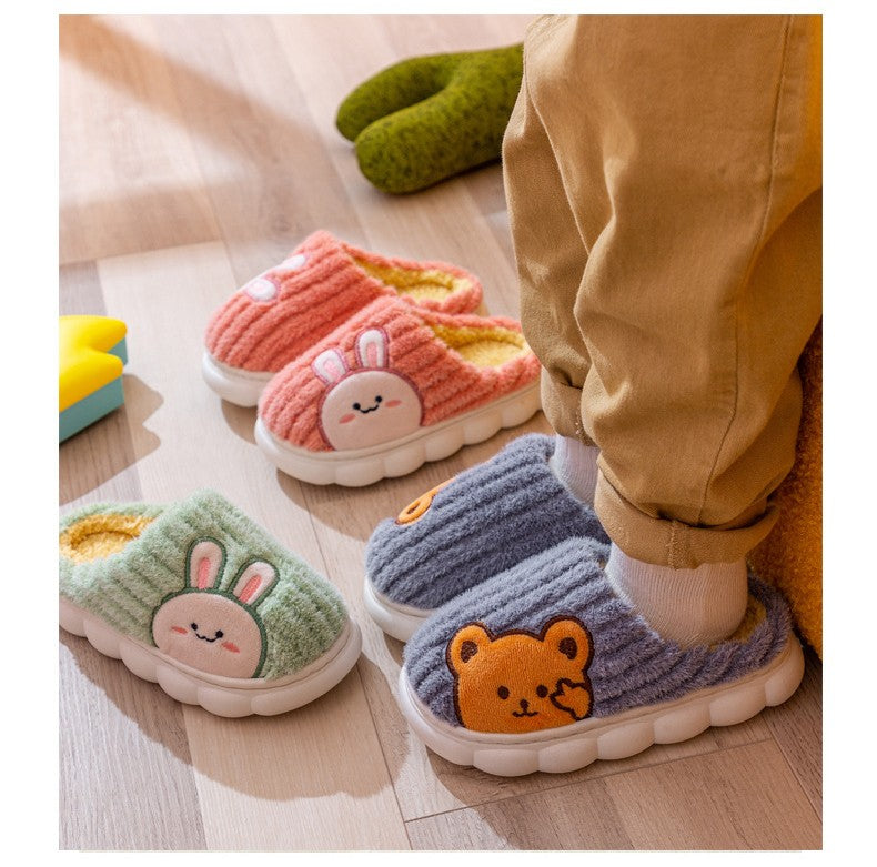 Lindos chinelos infantis de algodão para inverno