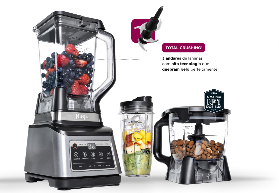 Liquidificador Ninja Kitchen System 3 em 1 110V