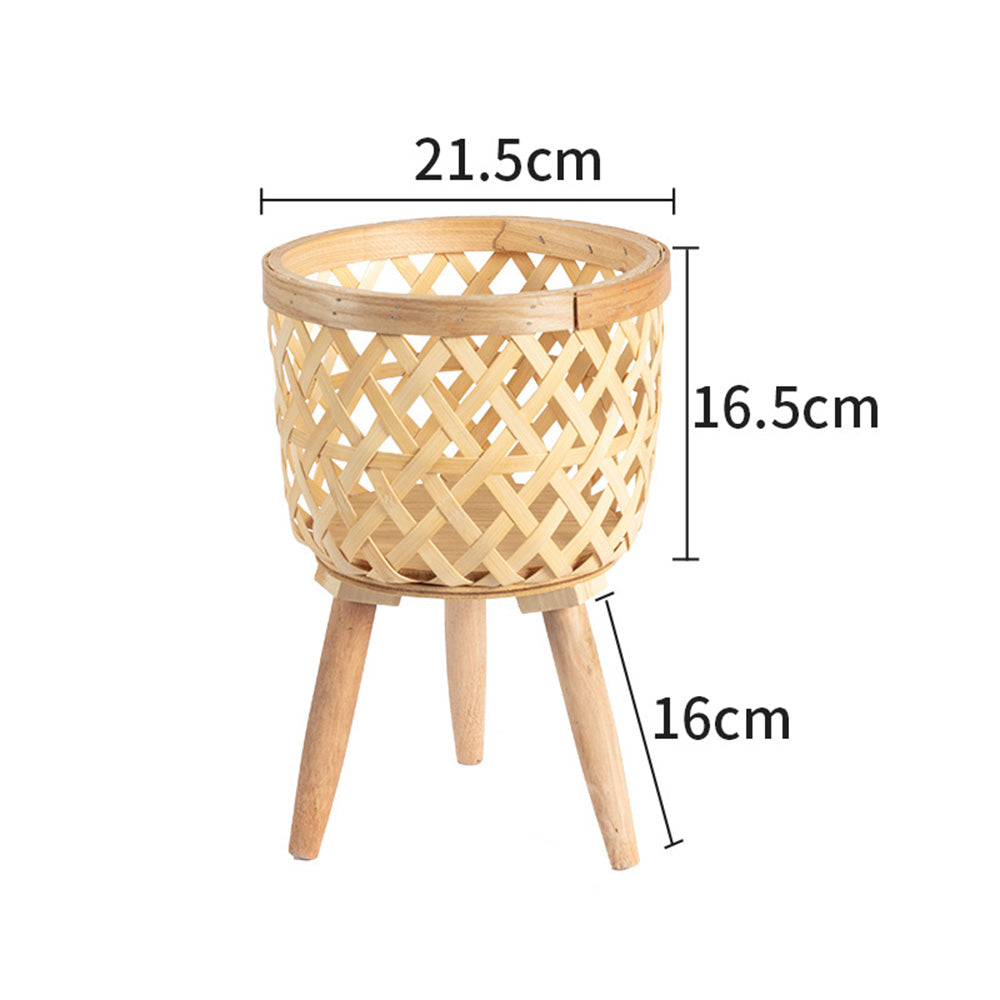 Vaso de flores de bambu feito à mão com suporte de flores