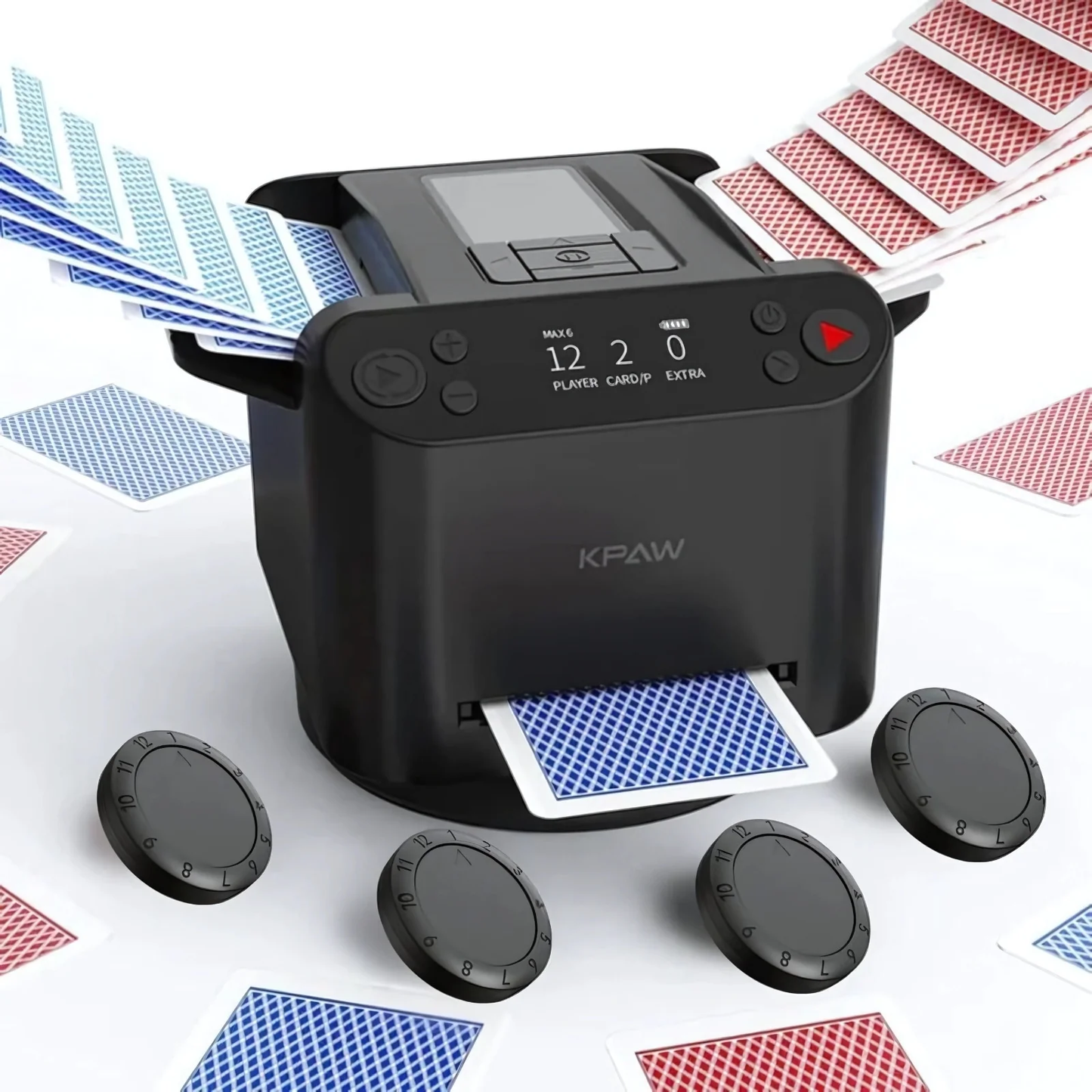 PokerProvok - Máquina Automática de Embaralhar e Distribuir Cartas 2-em-1 com 6 Controles Remotos