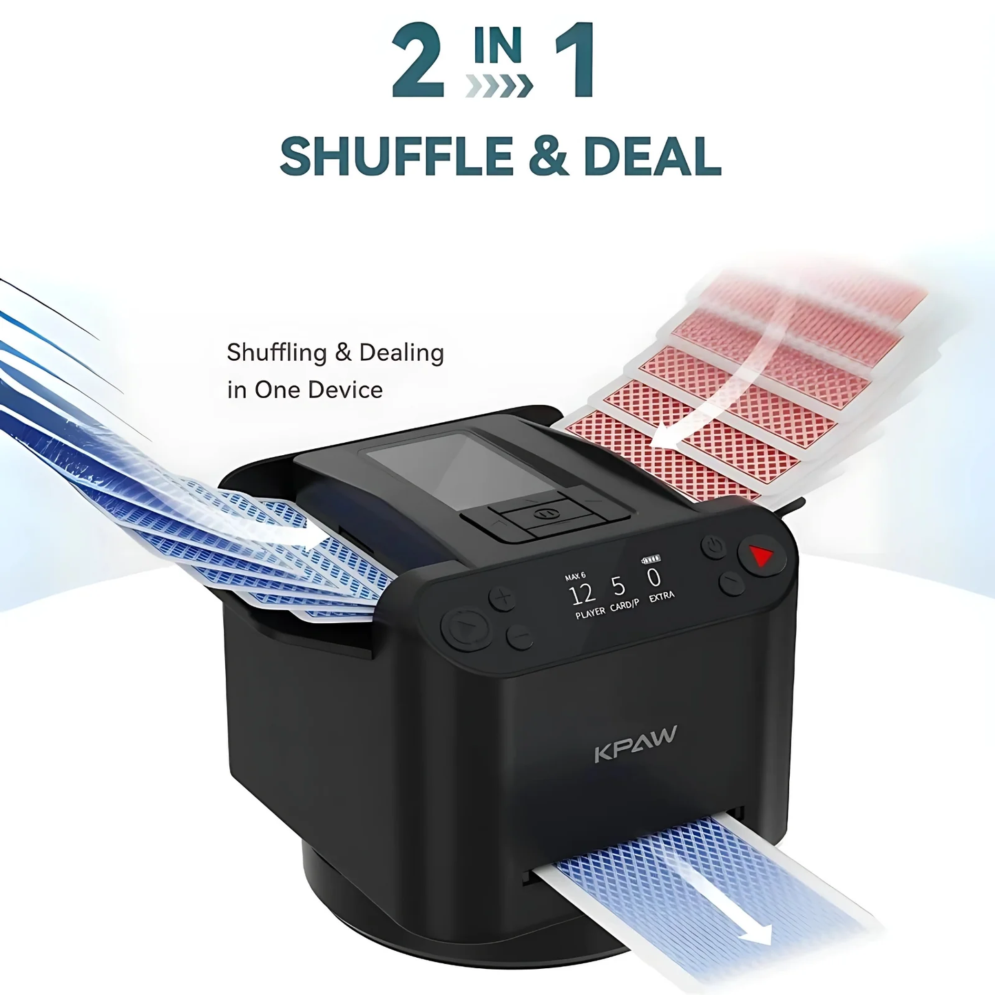 PokerProvok - Máquina Automática de Embaralhar e Distribuir Cartas 2-em-1 com 6 Controles Remotos