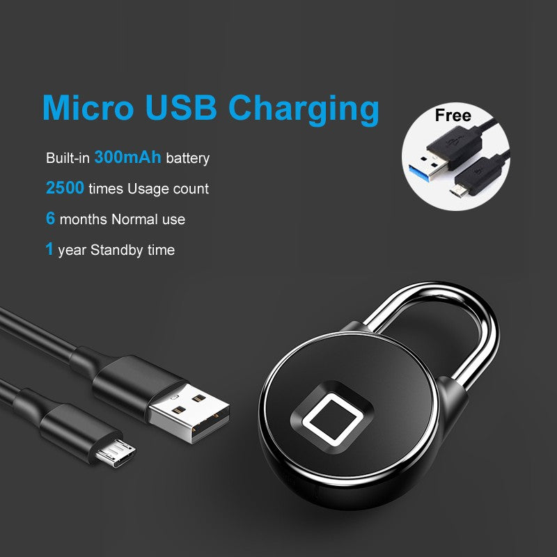 Cadeado Inteligente Smart Lockt com Impressão Digital Para Uso Externo e Intern