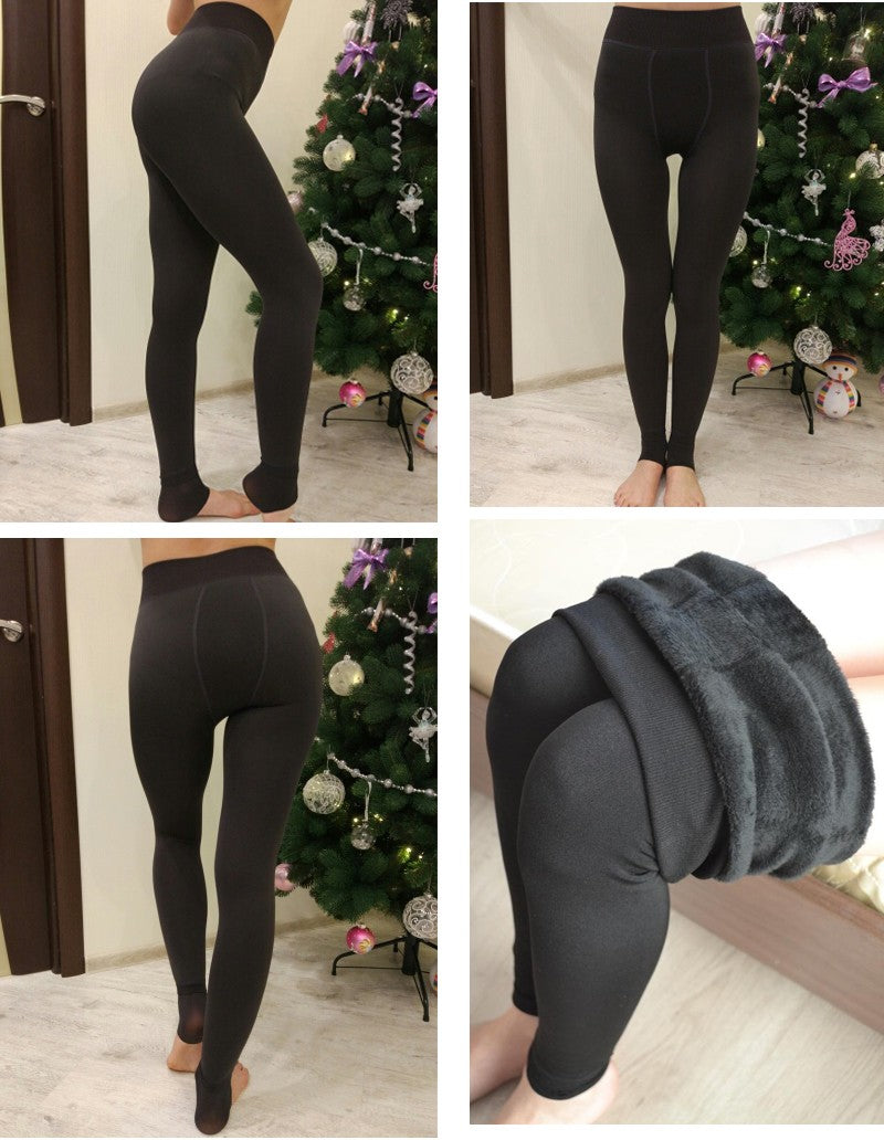 Leggings feminina de inverso - veludo monocromático cintura alta