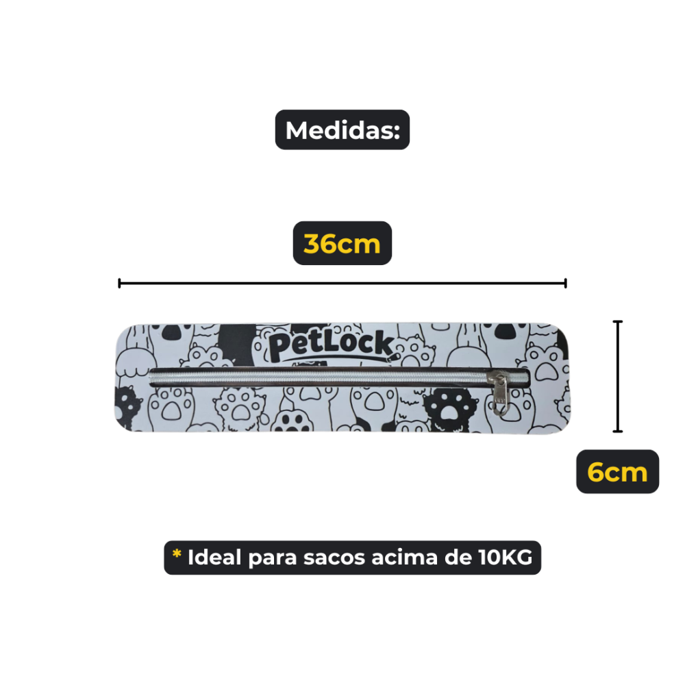 ZipPet™ 2 Unidades - Zíper para Saco de Ração +10Kg