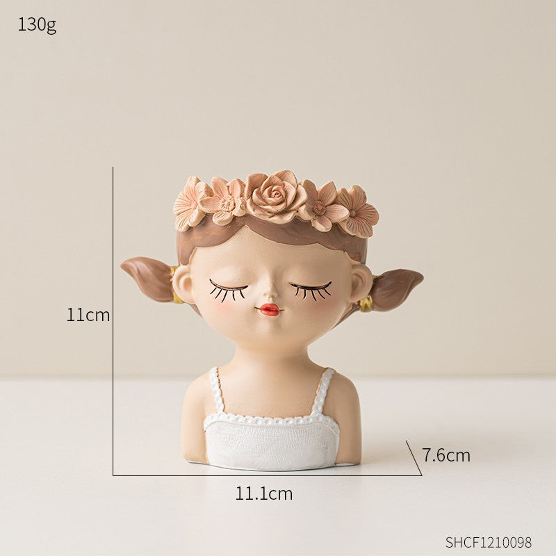 Lindo Vaso para Suculentas em Formato de Rosto de Fada