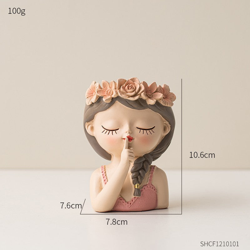 Lindo Vaso para Suculentas em Formato de Rosto de Fada