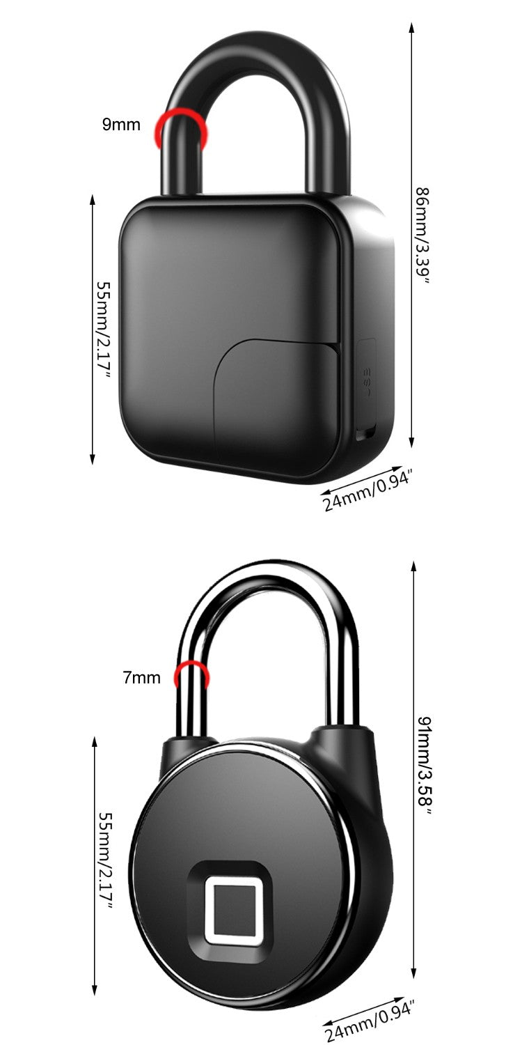 Cadeado Inteligente Smart Lockt com Impressão Digital Para Uso Externo e Intern
