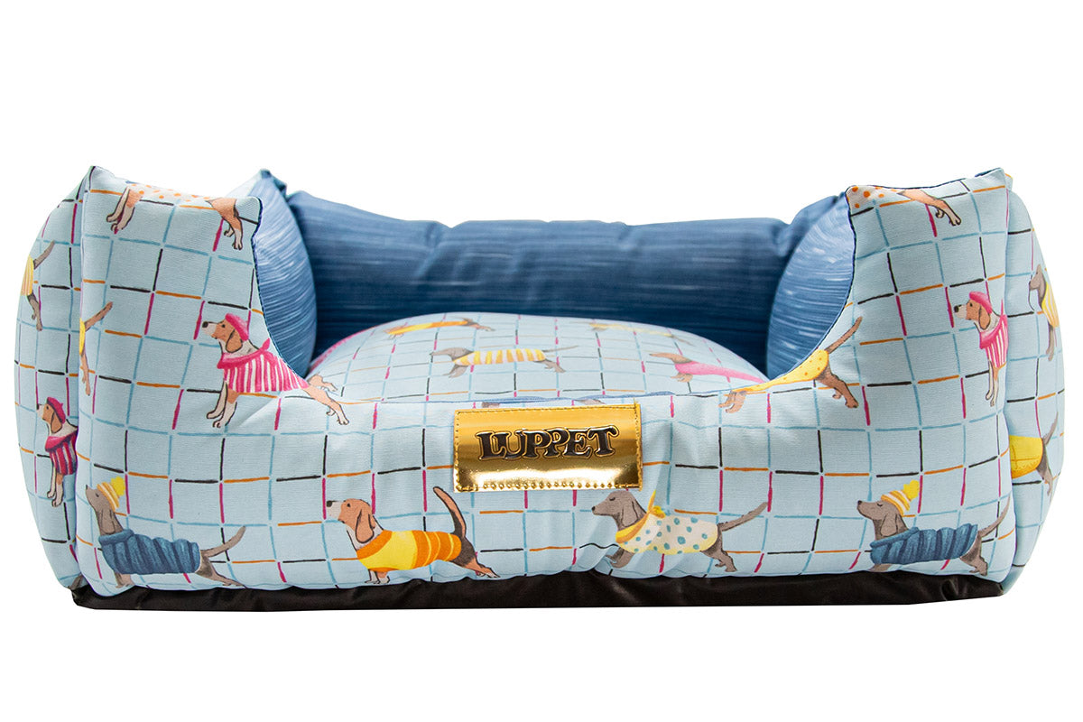 Cama para Cachorro Quadrada Impermeavel Luppet Azul Pets Tamanho:GG