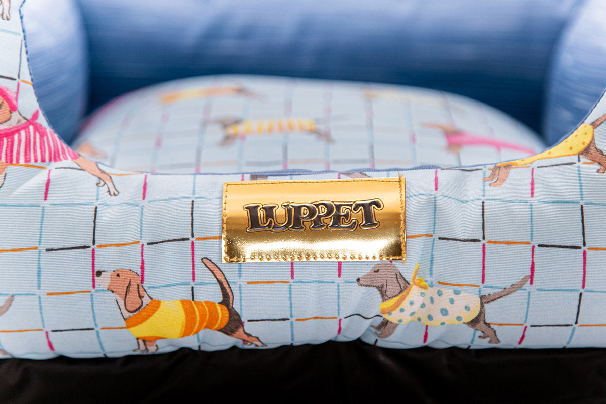 Cama para Cachorro Quadrada Impermeavel Luppet Azul Pets Tamanho:GG
