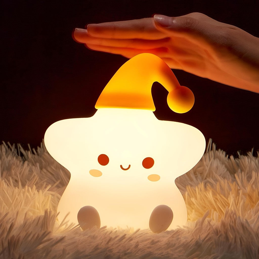 Luminária Infantil Abajur Siliconado Estrela Luz Quente LE-5863